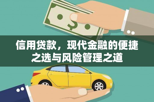 沈丘信用贷款，现代金融的便捷之选与风险管理之道
