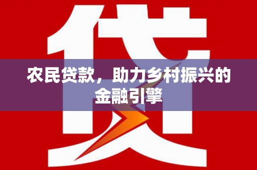 沈丘农民贷款，助力乡村振兴的金融引擎