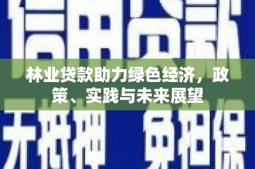 沈丘林业贷款助力绿色经济，政策、实践与未来展望