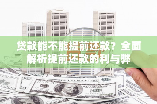 沈丘贷款能不能提前还款？全面解析提前还款的利与弊