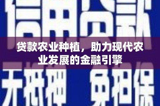 沈丘贷款农业种植，助力现代农业发展的金融引擎