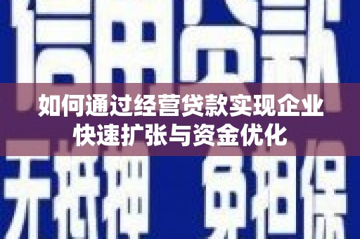 沈丘如何通过经营贷款实现企业快速扩张与资金优化