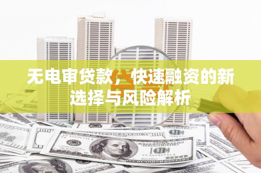 沈丘无电审贷款，快速融资的新选择与风险解析