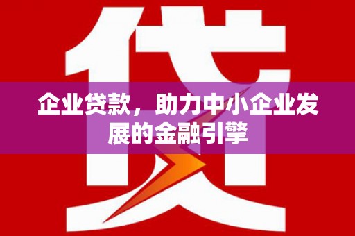 沈丘企业贷款，助力中小企业发展的金融引擎