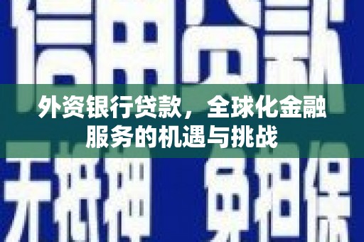 沈丘外资银行贷款，全球化金融服务的机遇与挑战