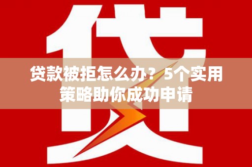 沈丘贷款被拒怎么办？5个实用策略助你成功申请