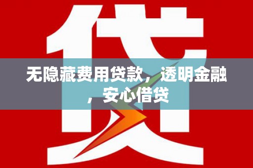 沈丘无隐藏费用贷款，透明金融，安心借贷