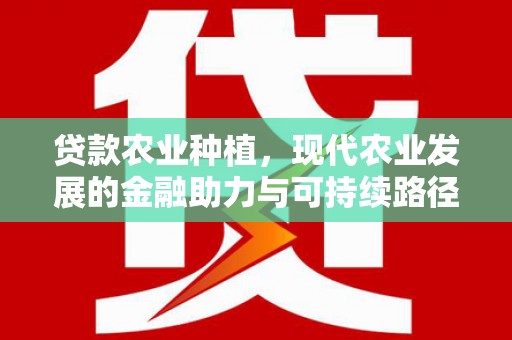 沈丘贷款农业种植，现代农业发展的金融助力与可持续路径