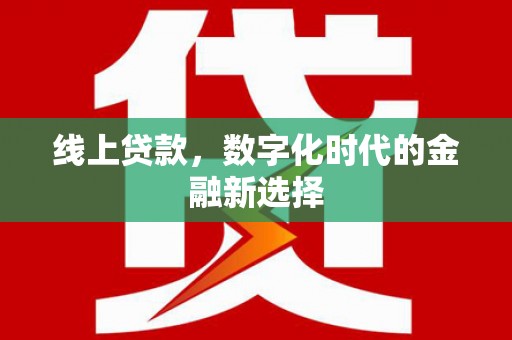 沈丘线上贷款，数字化时代的金融新选择