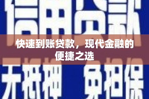沈丘快速到账贷款，现代金融的便捷之选