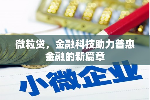 沈丘微粒贷，金融科技助力普惠金融的新篇章