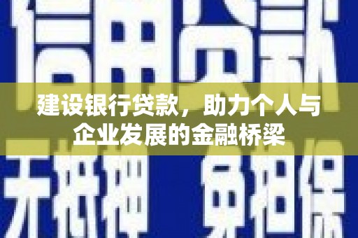 沈丘建设银行贷款，助力个人与企业发展的金融桥梁