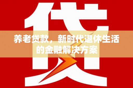 沈丘养老贷款，新时代退休生活的金融解决方案