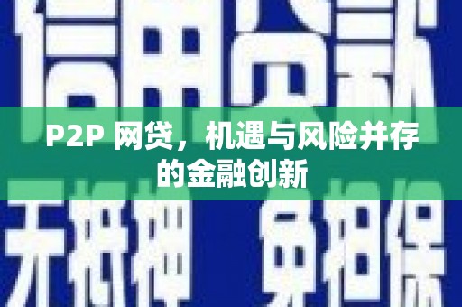 沈丘P2P 网贷，机遇与风险并存的金融创新