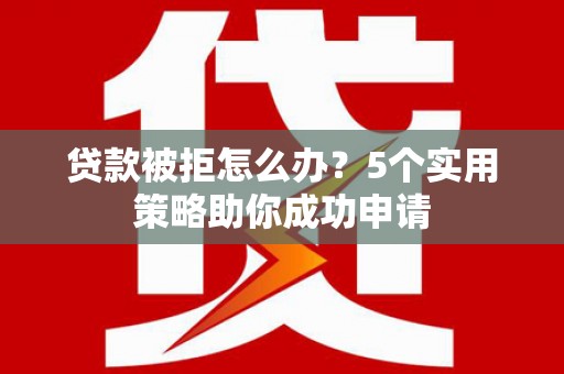 沈丘贷款被拒怎么办？5个实用策略助你成功申请