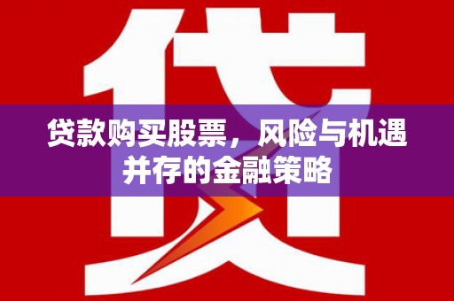 沈丘贷款购买股票，风险与机遇并存的金融策略
